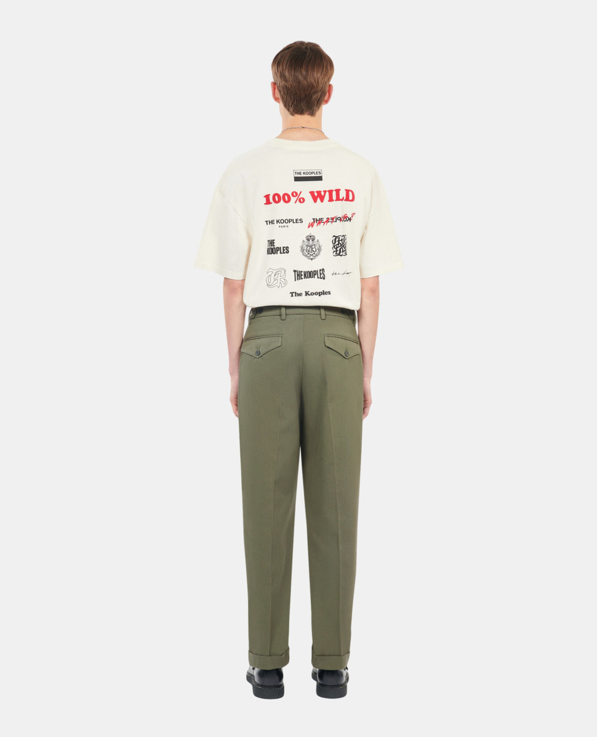 Khaki cotton trousers, OLIVE NIGHT, hi-res image number null