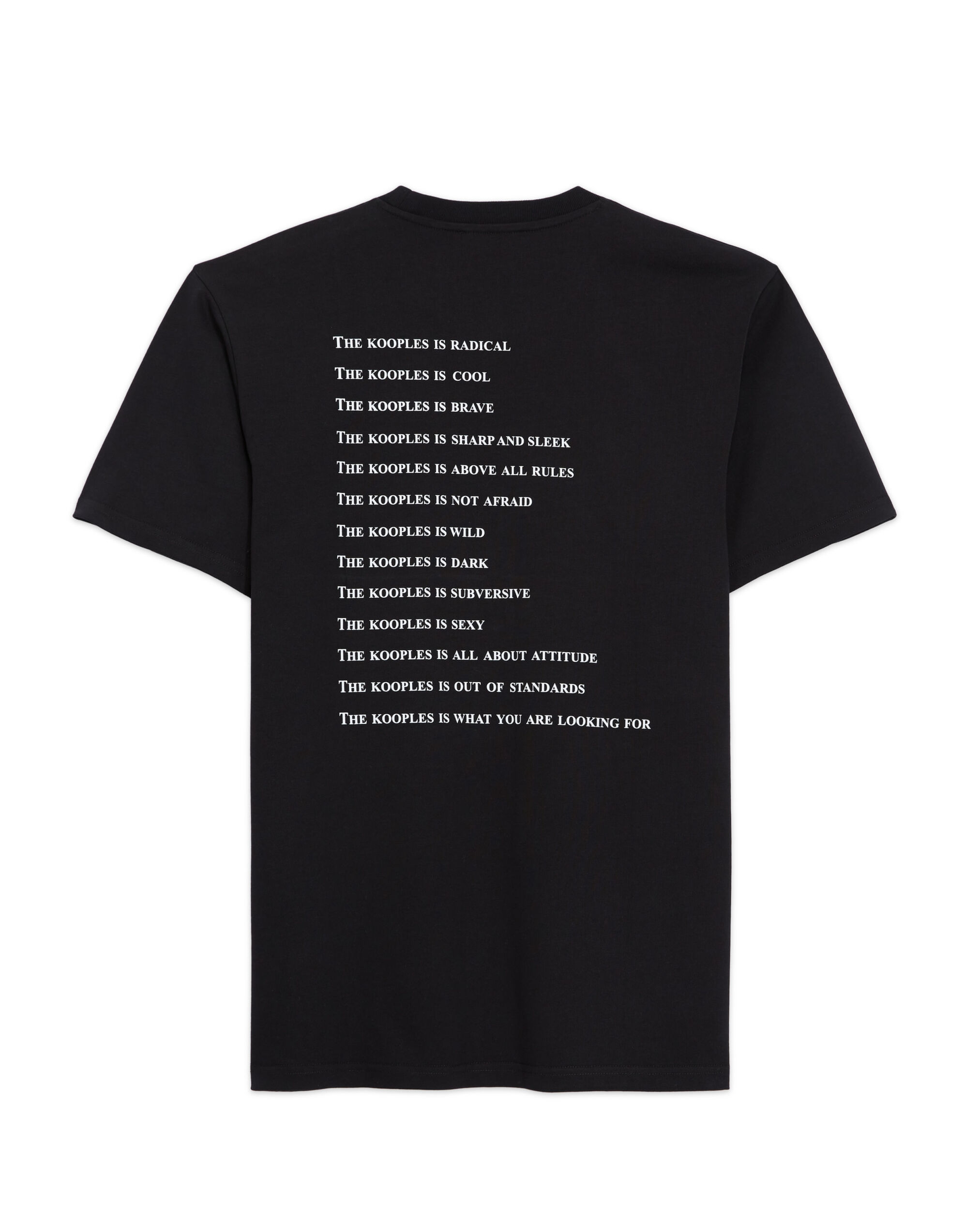 Men's black cotton t-shirt with what is print, BLACK, hi-res image number null