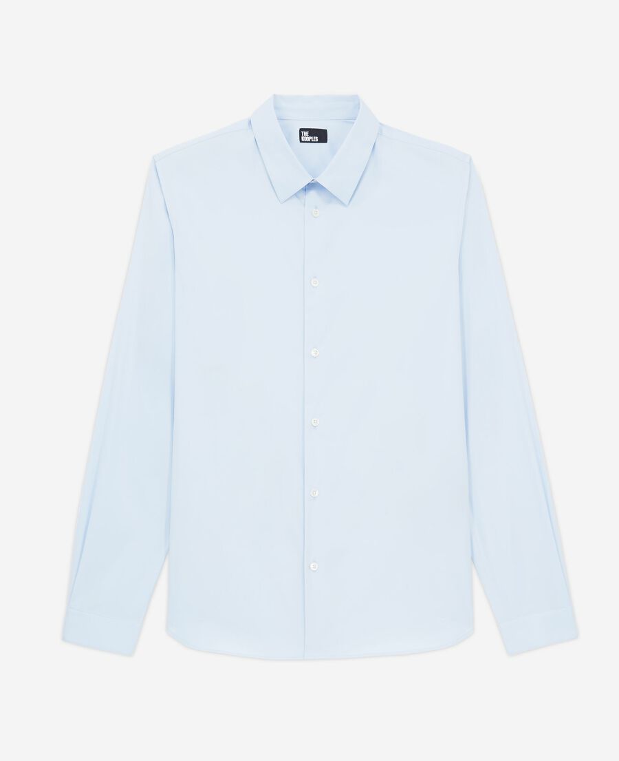 chemise formelle bleue en popeline