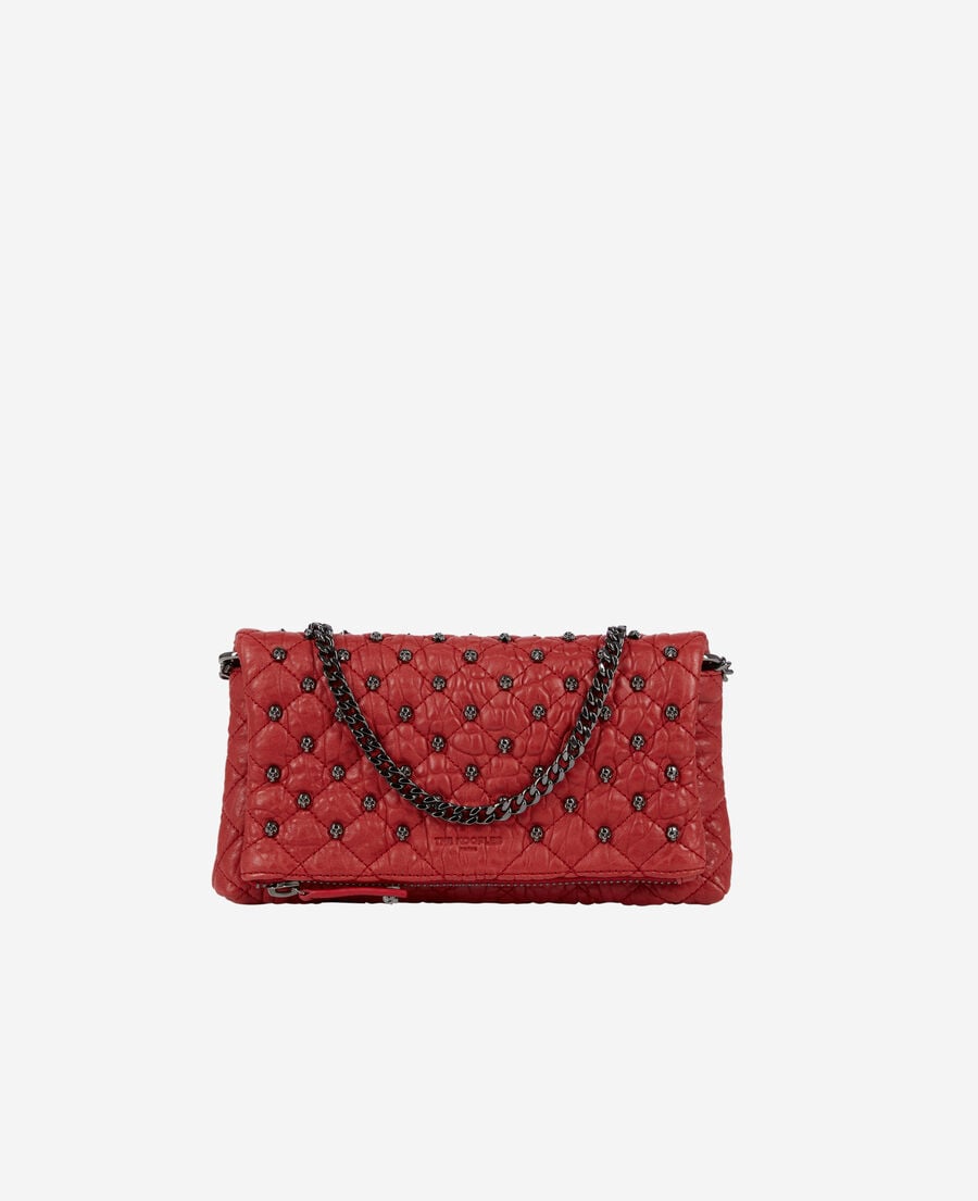 The Kooples DAMEN RED kleine rote vintage-pochette aus leder