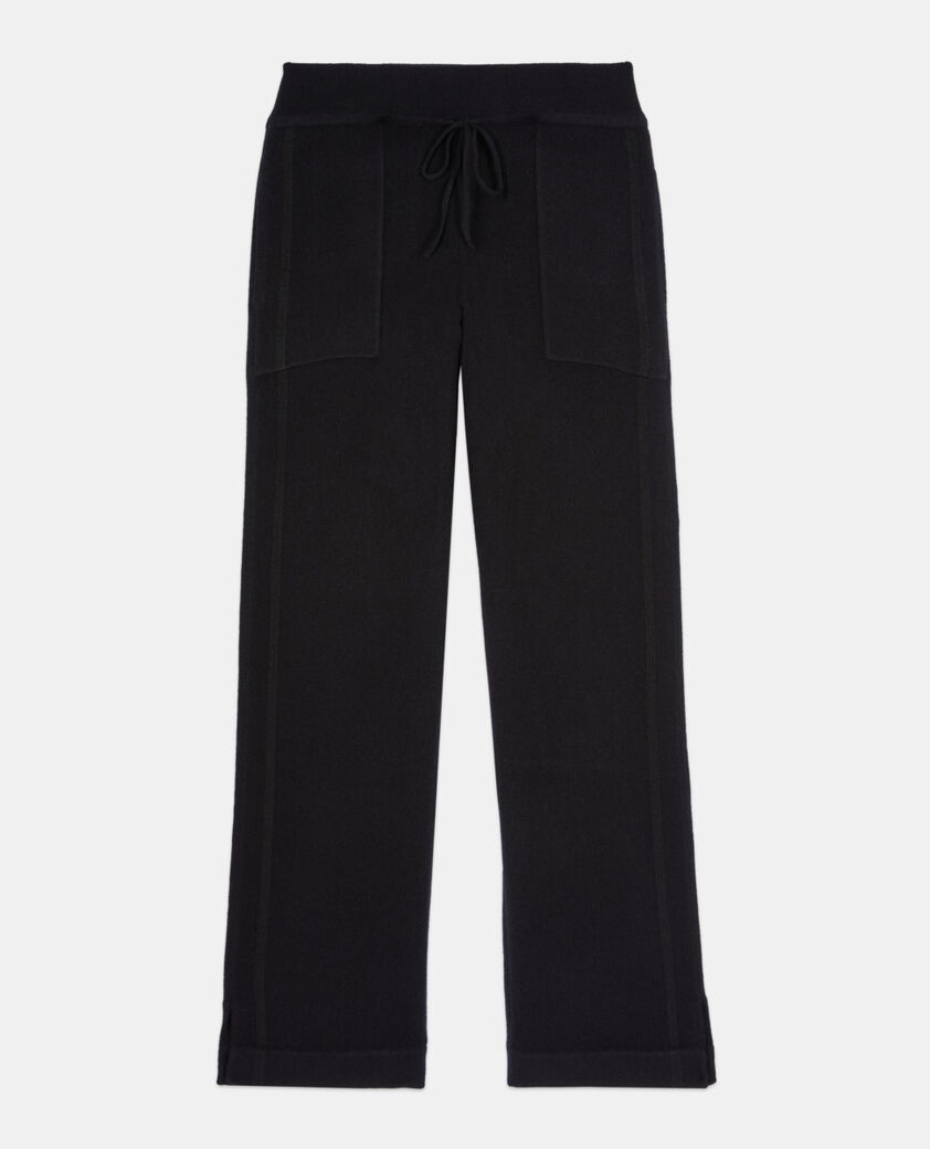 The Kooples FEMME BLACK pantalon en laine et cachemire noir
