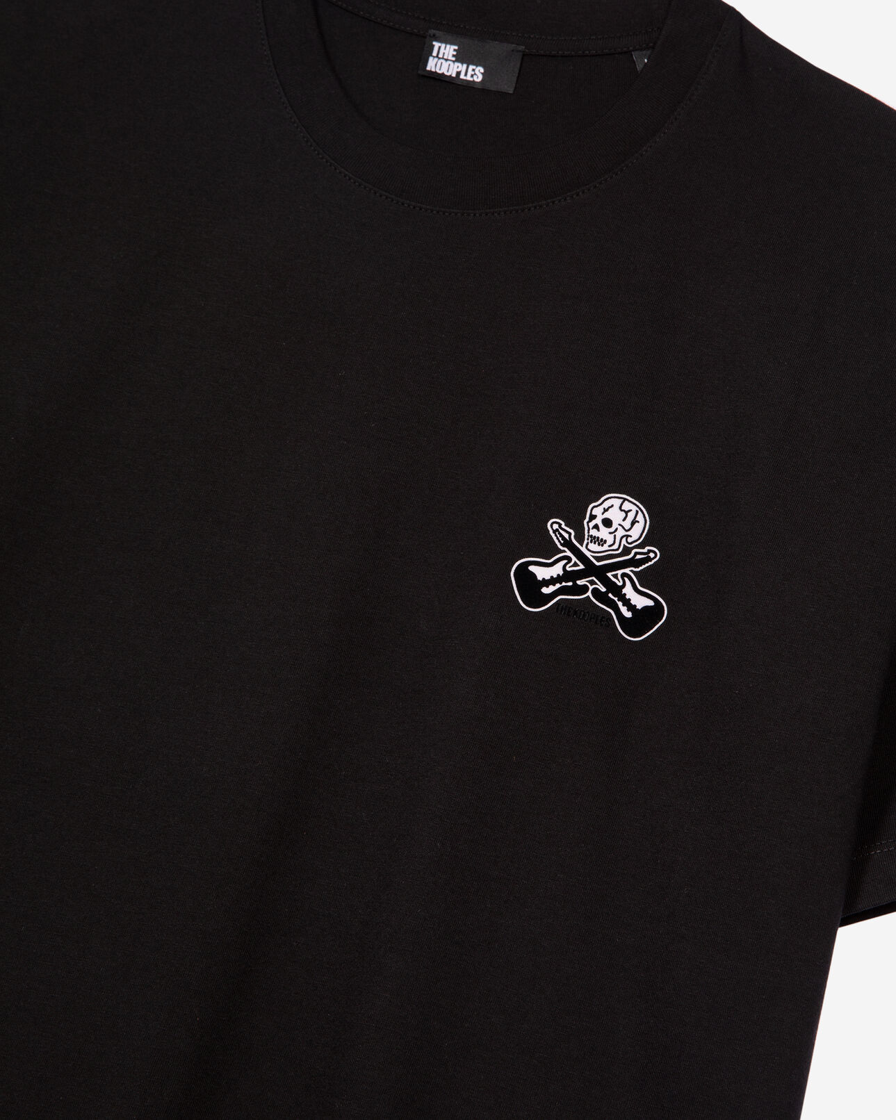 The Kooples MEN BLACK t-shirt with black flocking