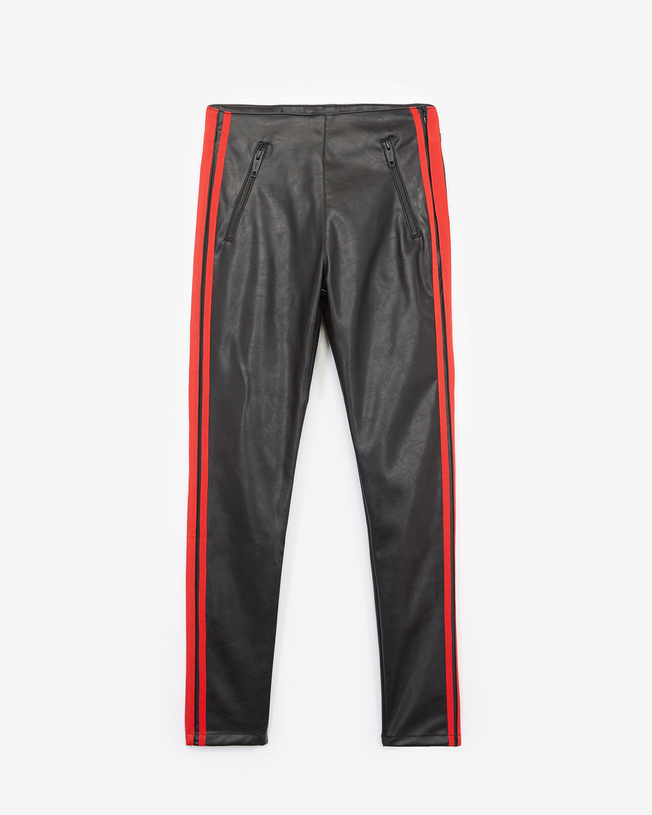 The Kooples WOMEN BLACK slim fit black jeans with side stripes