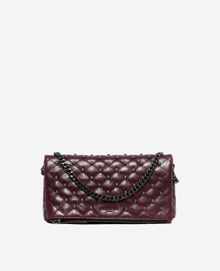The Kooples F BURGUNDY heritage small clutch bag in burgundy leather