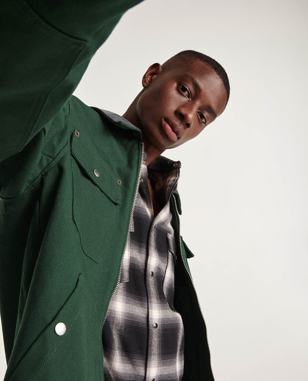 Green cotton jacket hotsell