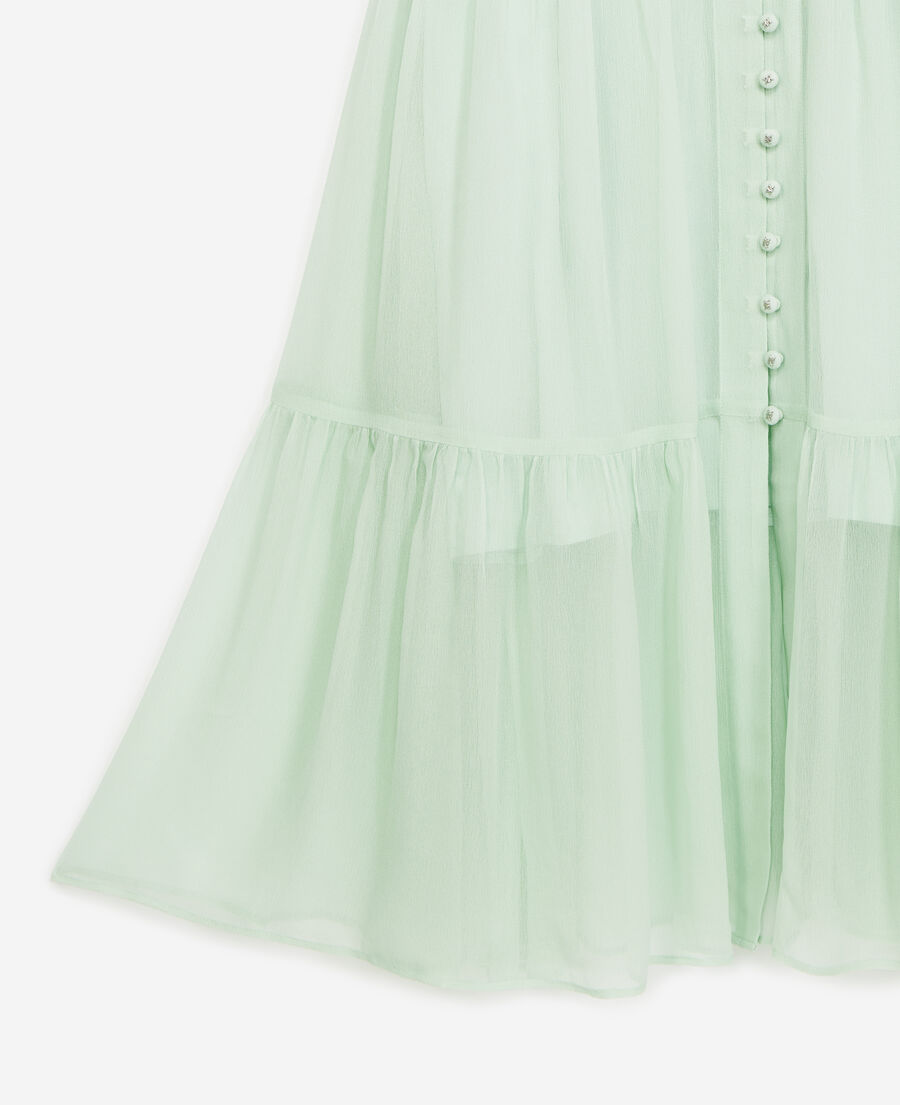 Long mint green dress with frills The Kooples
