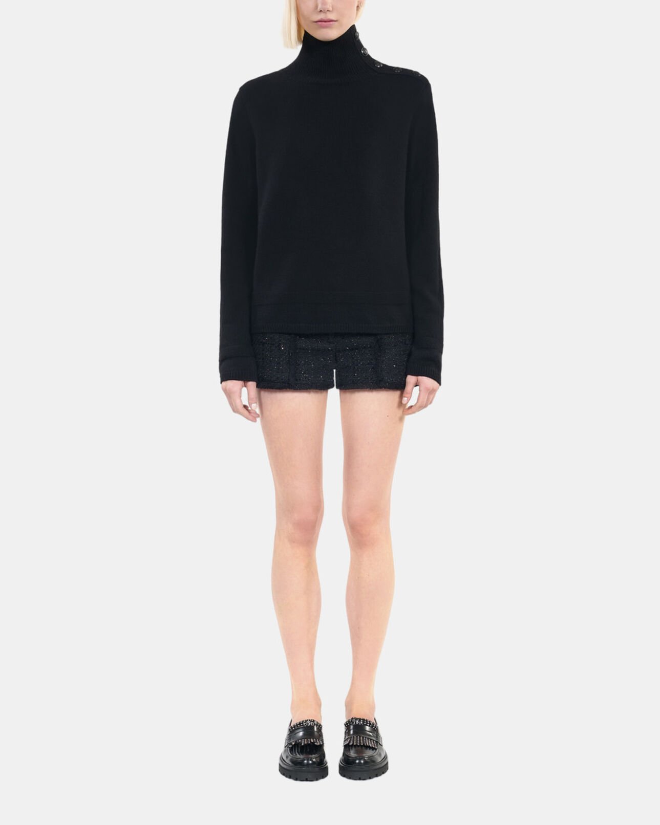 The Kooples FEMME BLACK pull en laine noir