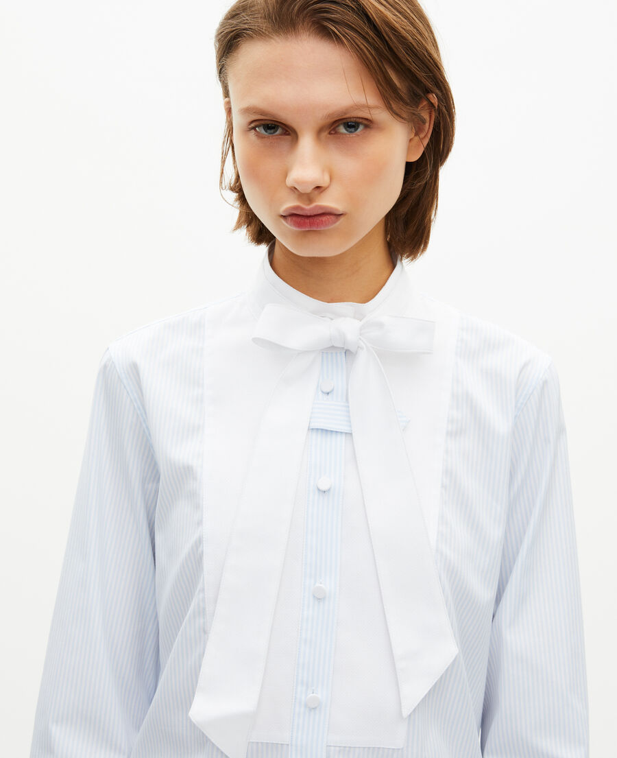 The Kooples WOMEN BLUE WHITE light blue pinstripe shirt