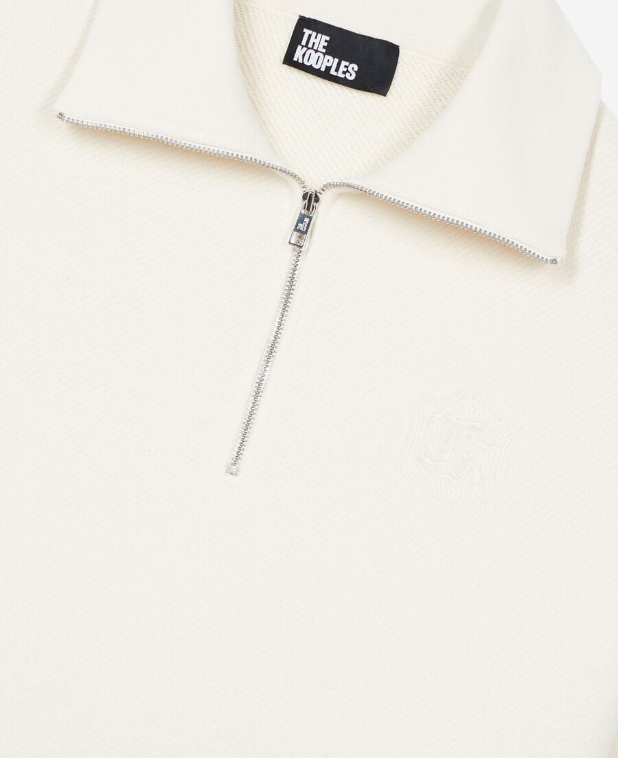 The Kooples HOMME LIGHT BEIGE sweatshirt col camionneur beige