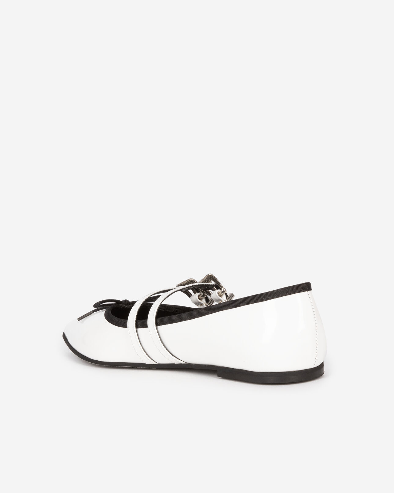 The Kooples DAMEN WHITE flache ballerinas aus weißem leder