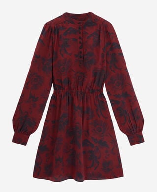 The Kooples MUJER BLACK - BURGUNDY vestido corto estampado