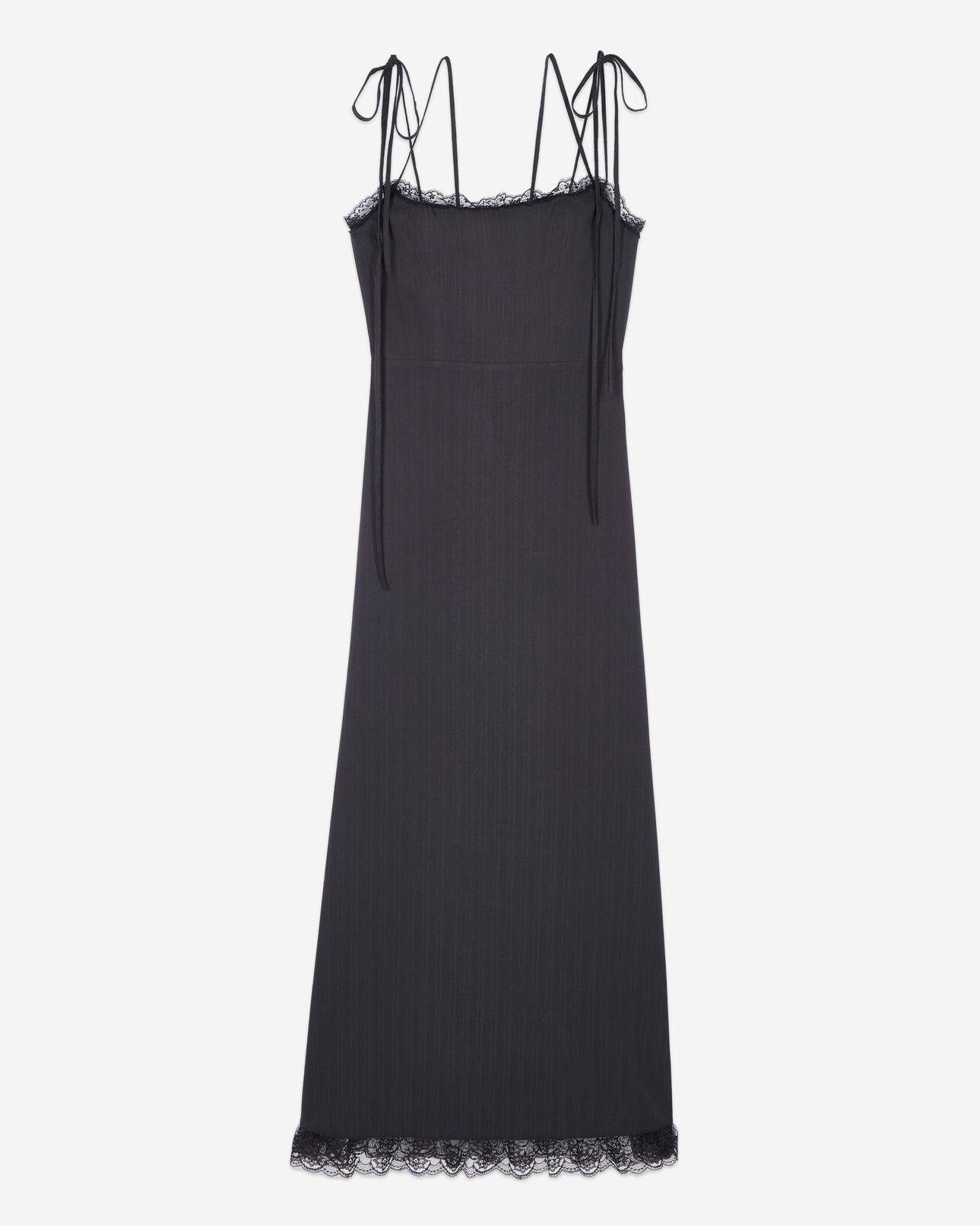The Kooples WOMEN BLACK long black dress with lace