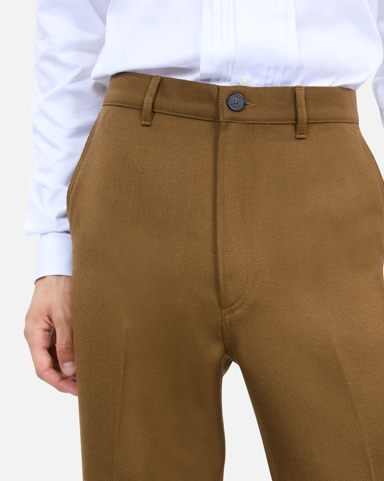 The Kooples HOMME KAKI pantalon en laine kaki
