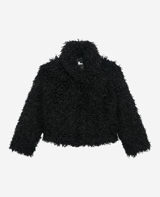 The Kooples WOMEN BLACK black fur-effect coat