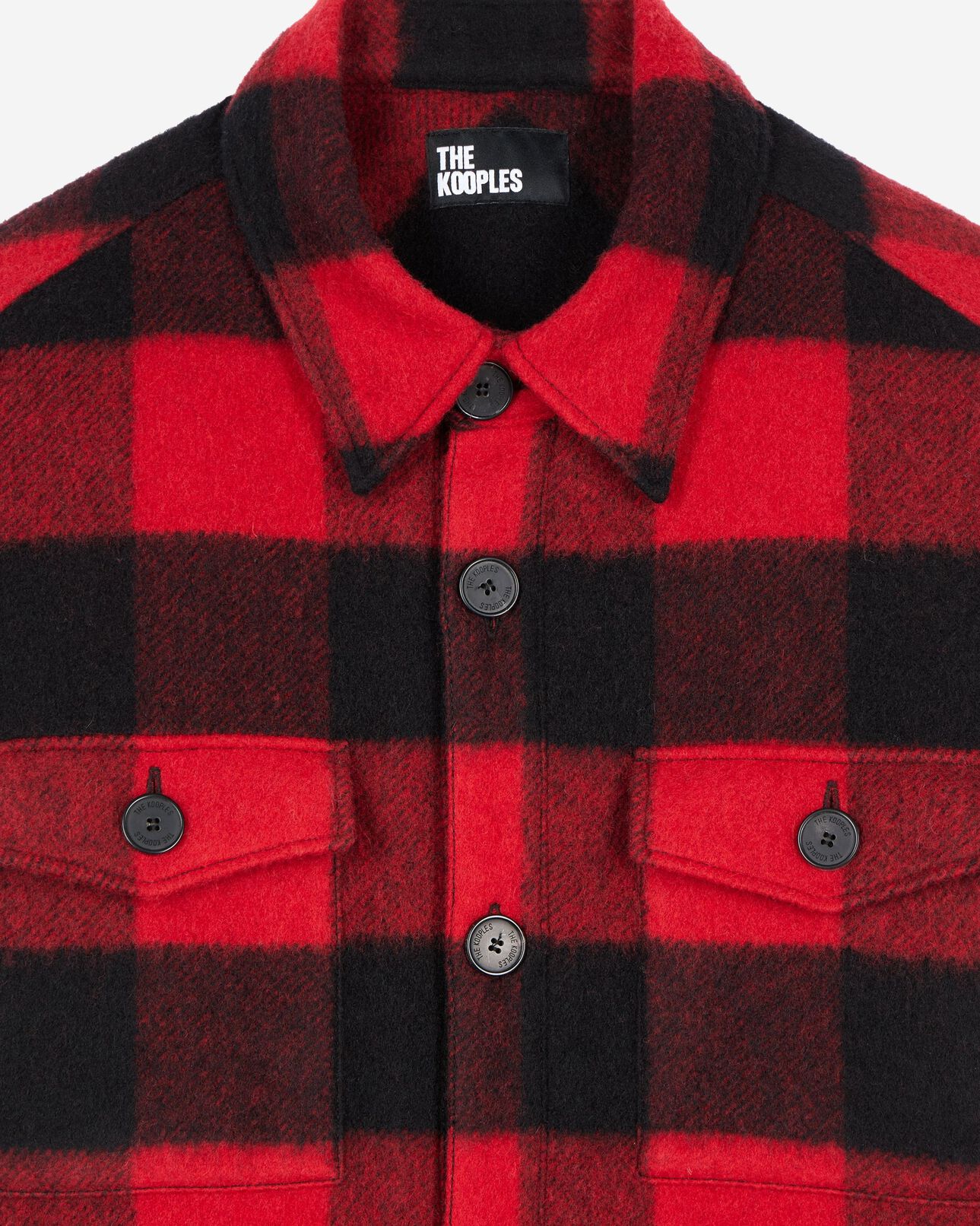 The Kooples MEN RED / BLACK overshirt-style checked jacket