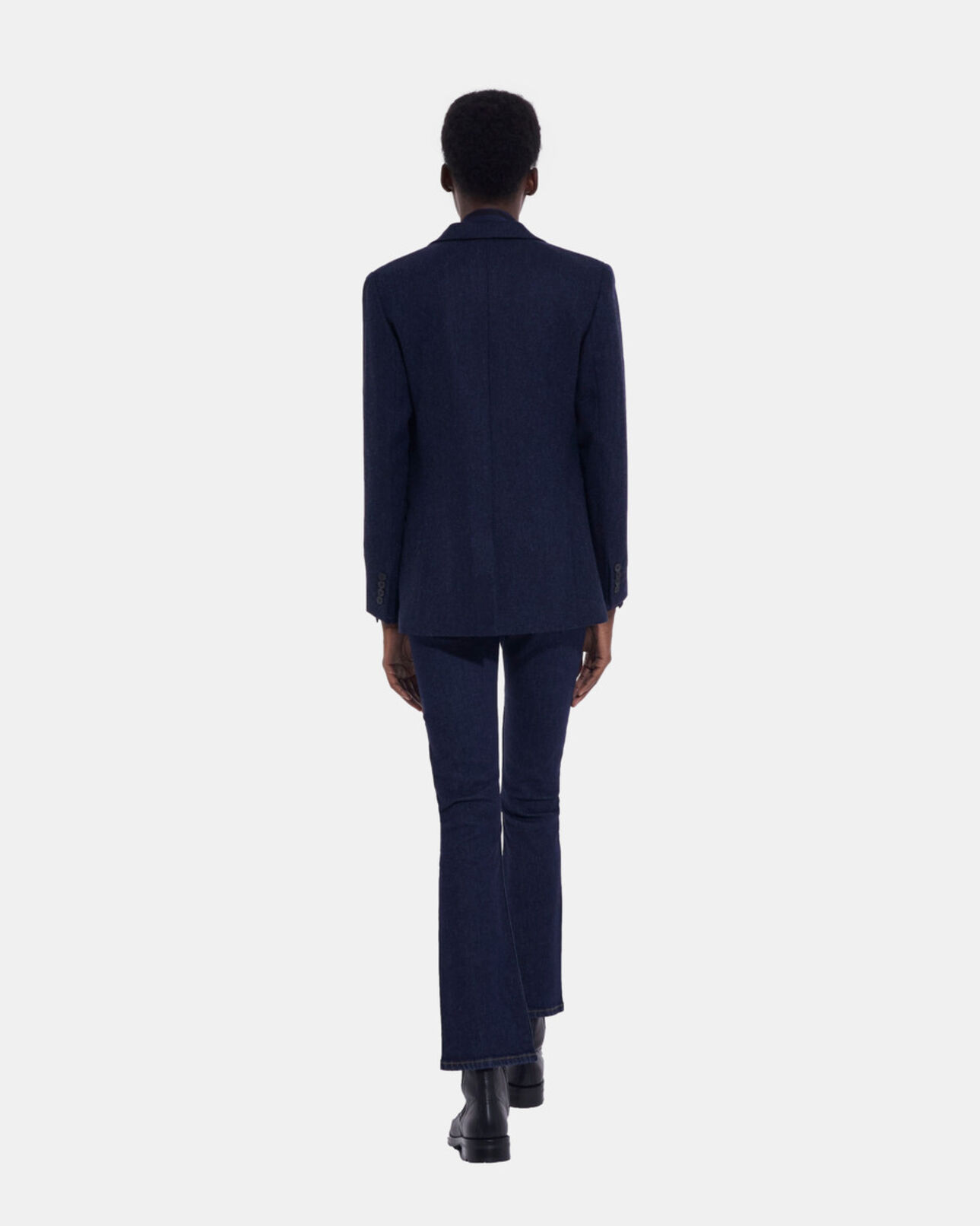 The Kooples DAMEN NAVY blaue wolljacke mit motiv