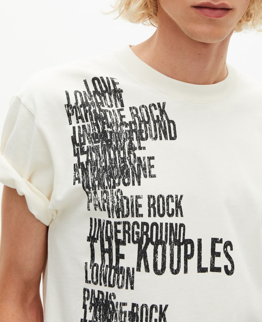 The Kooples HOMME ECRU t-shirt avec s&eacute;rigraphie the kooples &eacute;cru
