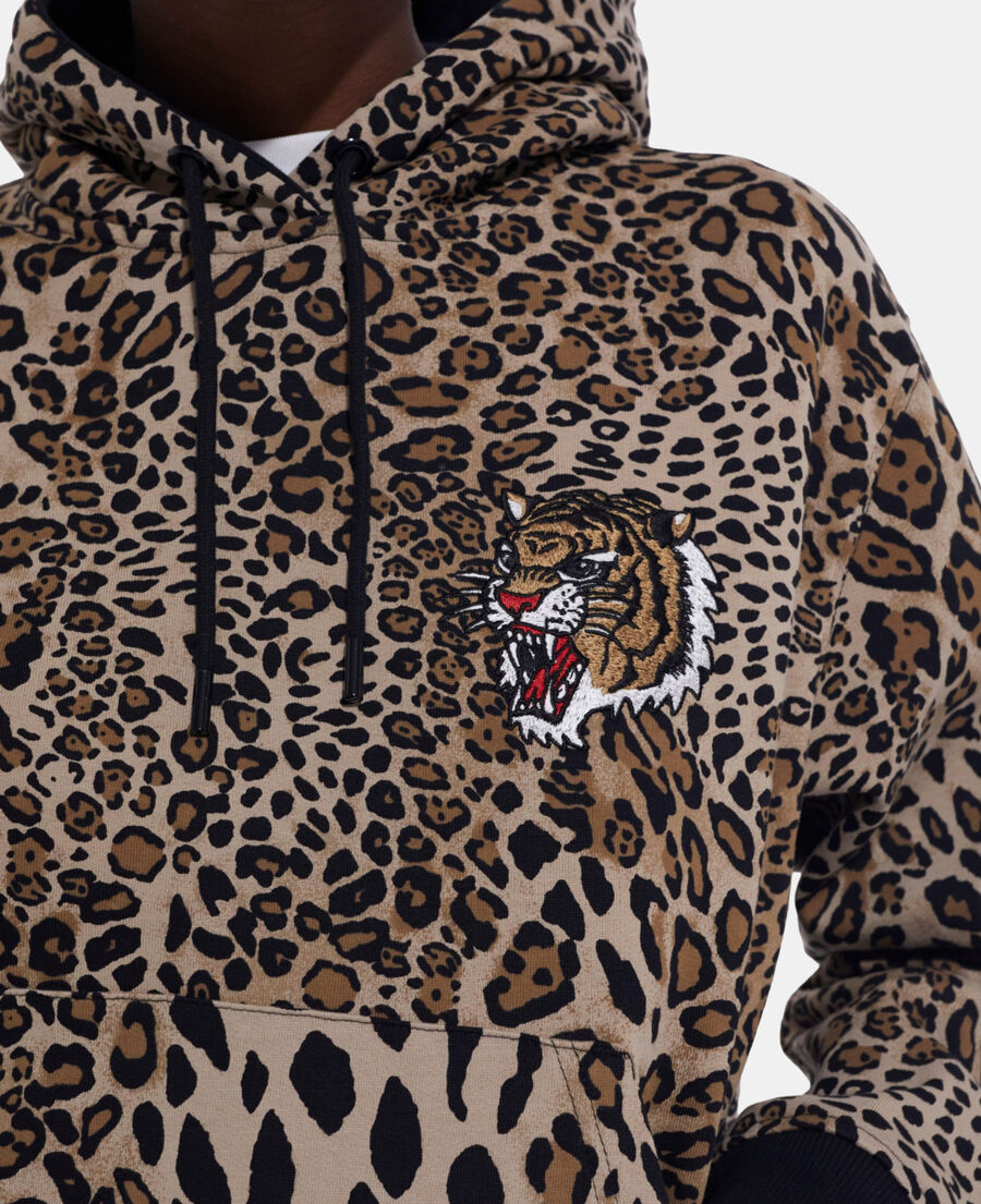baumwollsweatshirt mit leopardenmuster