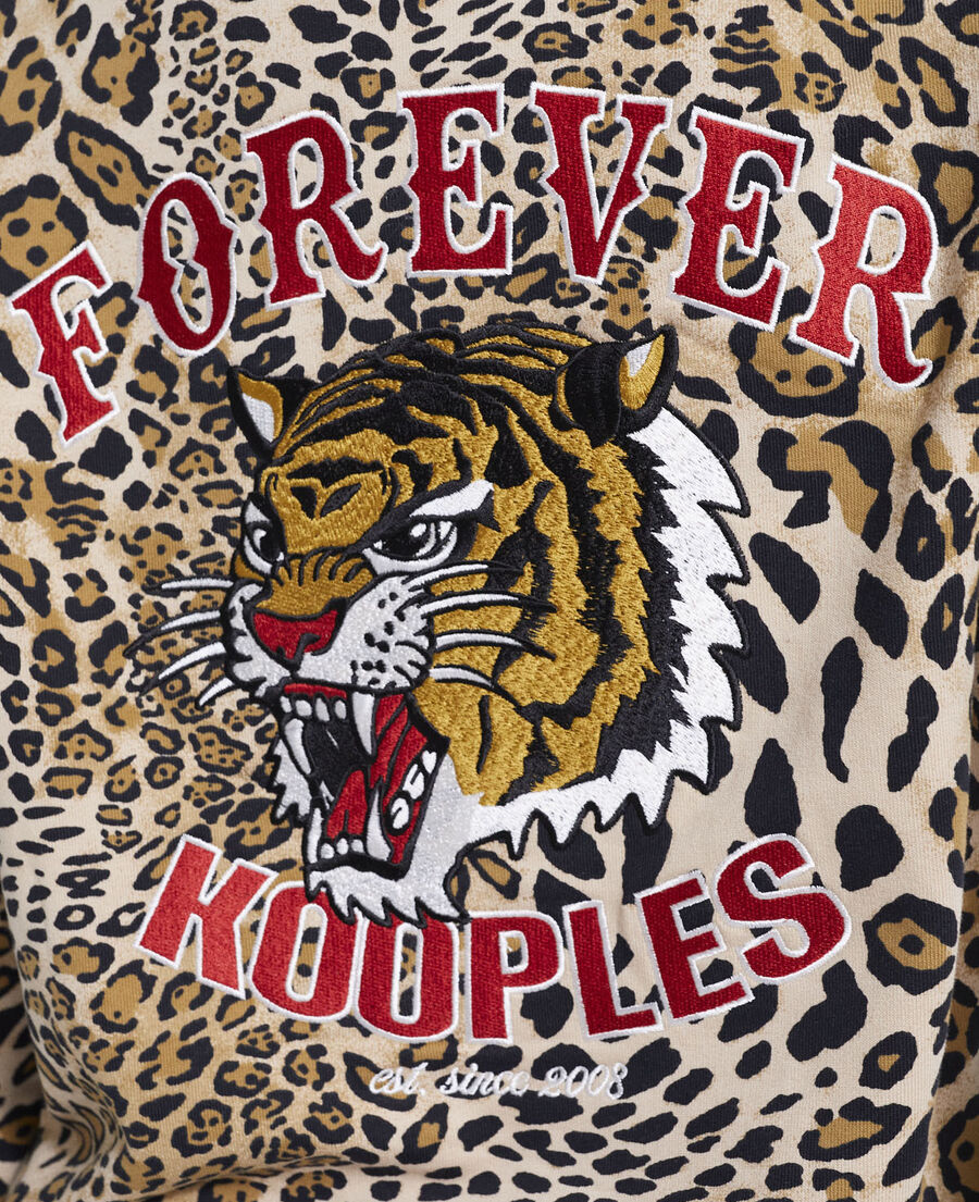 baumwollsweatshirt mit leopardenmuster