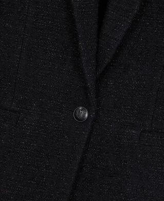 The Kooples FEMME BLACK blazer noir en tweed avec détails fil argenté