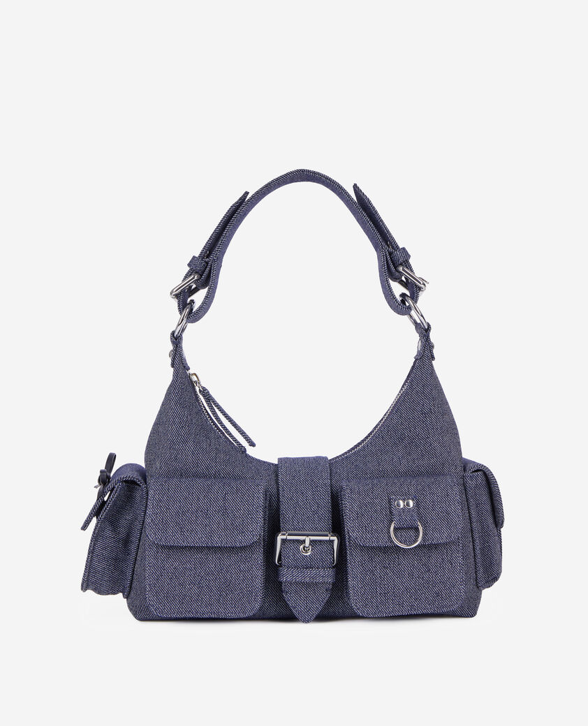 The Kooples WOMEN USED RAPIECE blue denim amelia bag