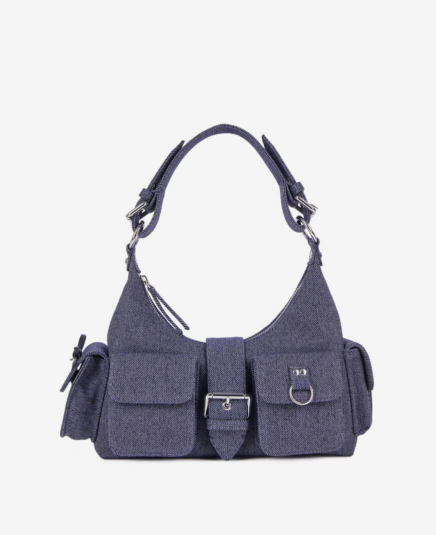 The Kooples WOMEN USED RAPIECE blue denim amelia bag