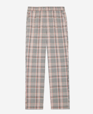The Kooples F PINK pink and black checked flowing printed pants