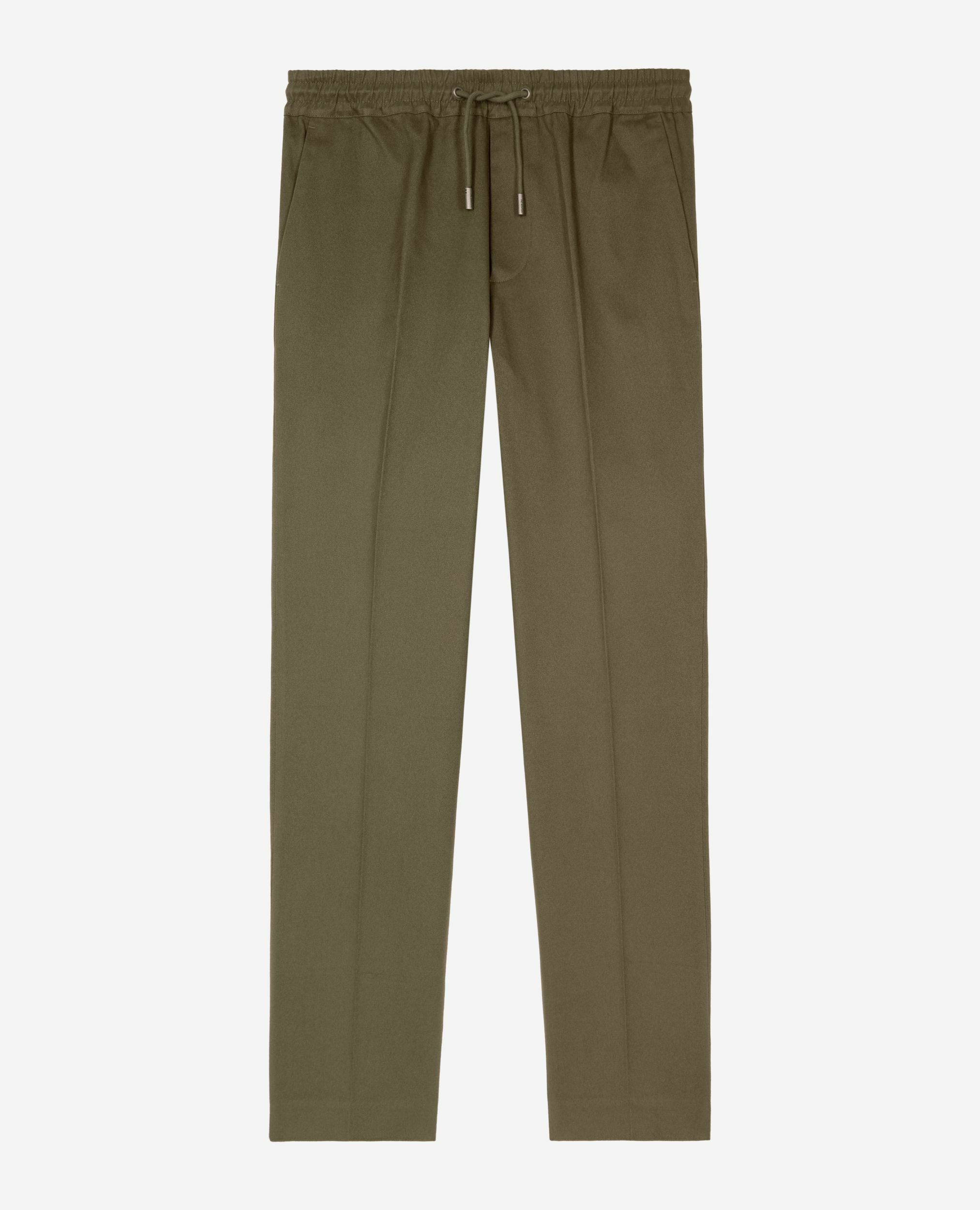 Straight khaki cotton pants, KAKI, hi-res image number null