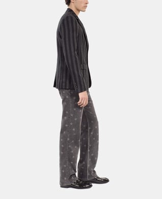 The Kooples H BLACK GREY striped wool blazer