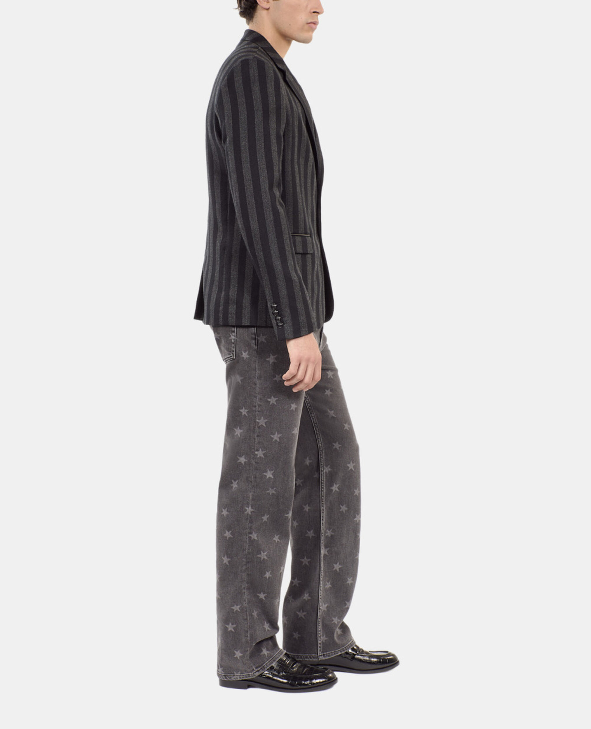 Striped wool blazer, BLACK GREY, hi-res image number null