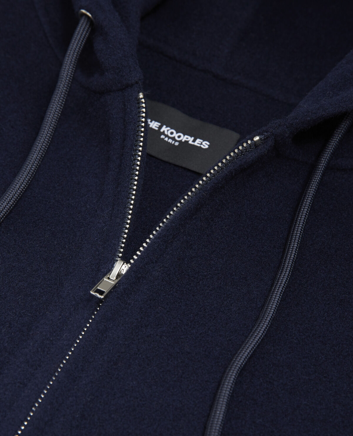 Double sided blue wool hoodie The Kooples UK