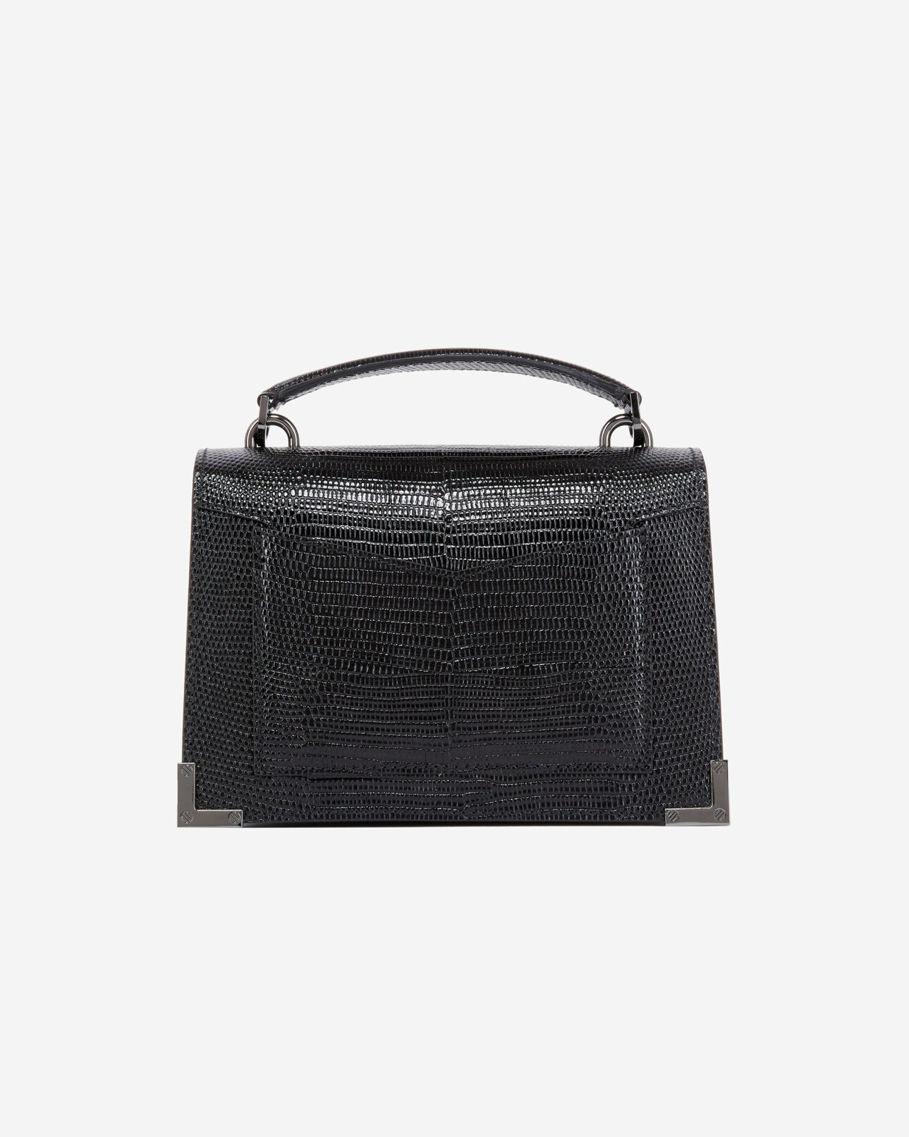 The Kooples WOMEN BLACK small emily bag in black lizard effect leather