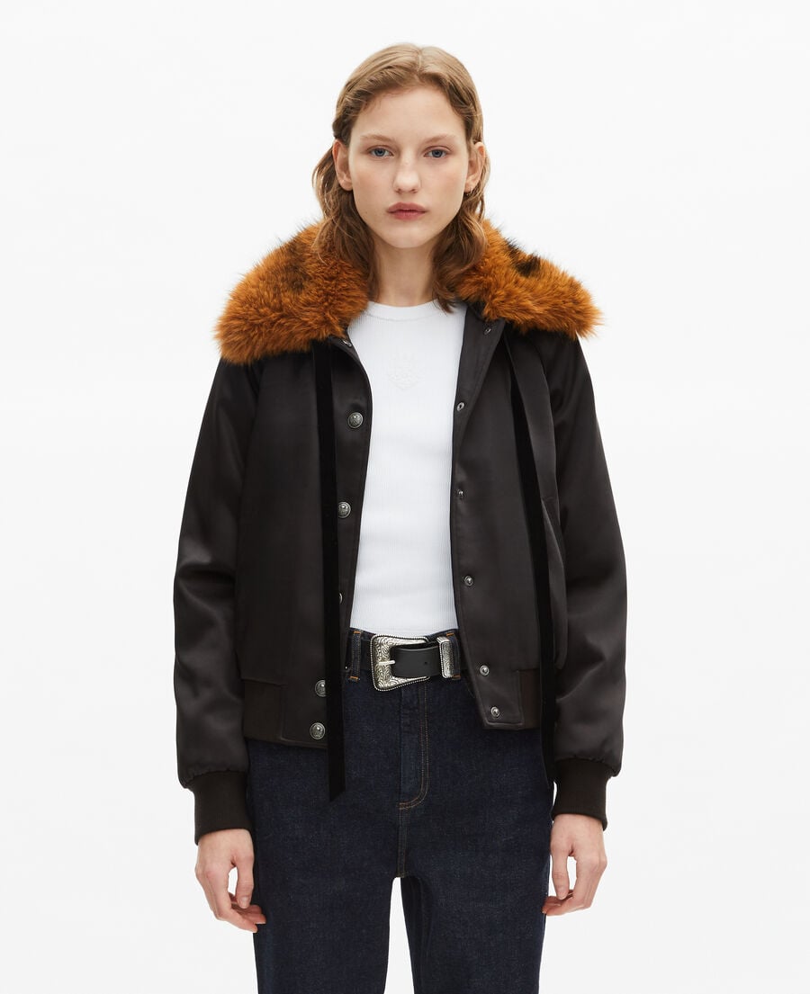 The Kooples F BLACK black satin jacket