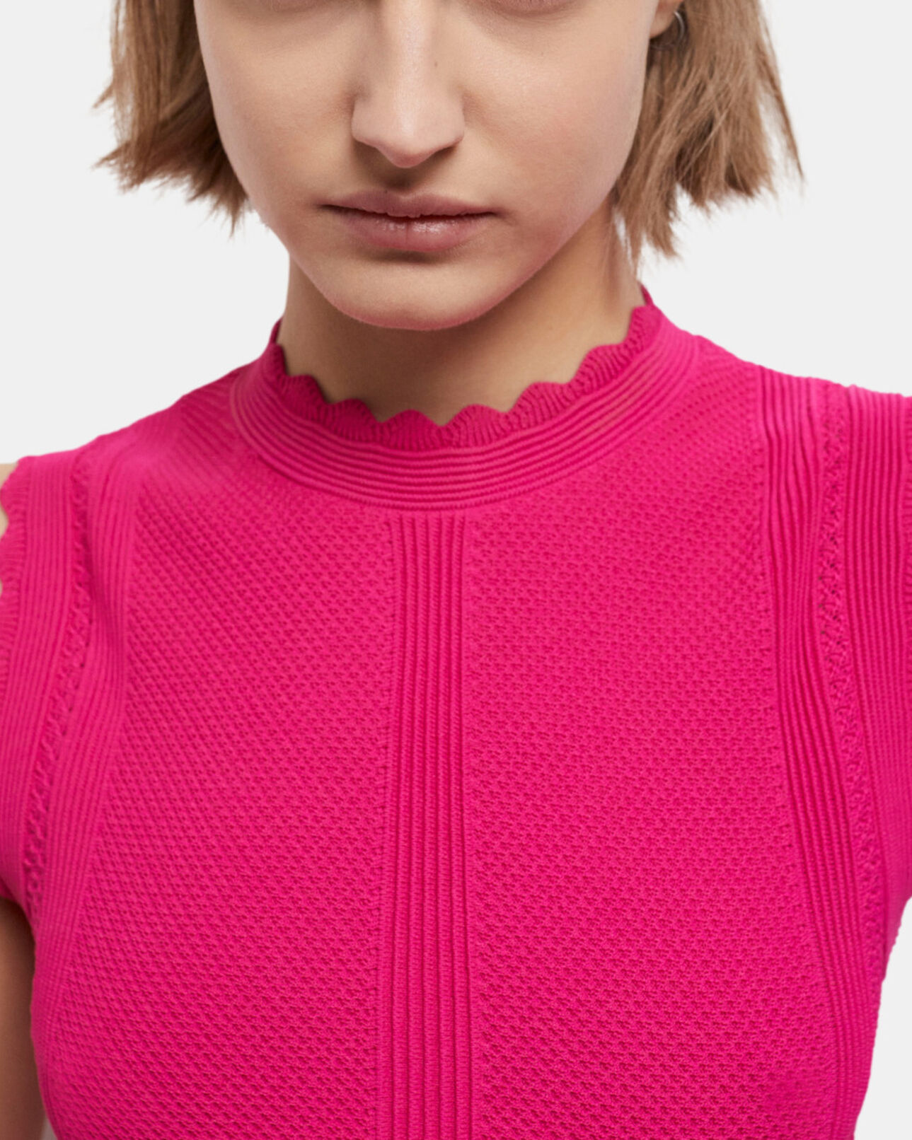 The Kooples WOMEN PINK pink openwork short knit top