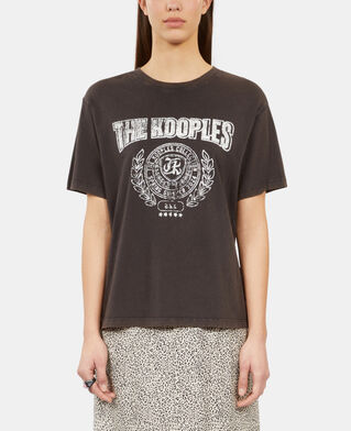 The Kooples F CARBONE carbon grey t-shirt with blazon serigraphy