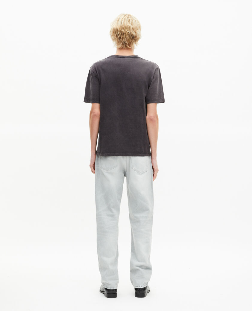 The Kooples HOMME BLACK WASHED t-shirt avec s&eacute;rigraphie d&eacute;lav&eacute;e the kooples noir