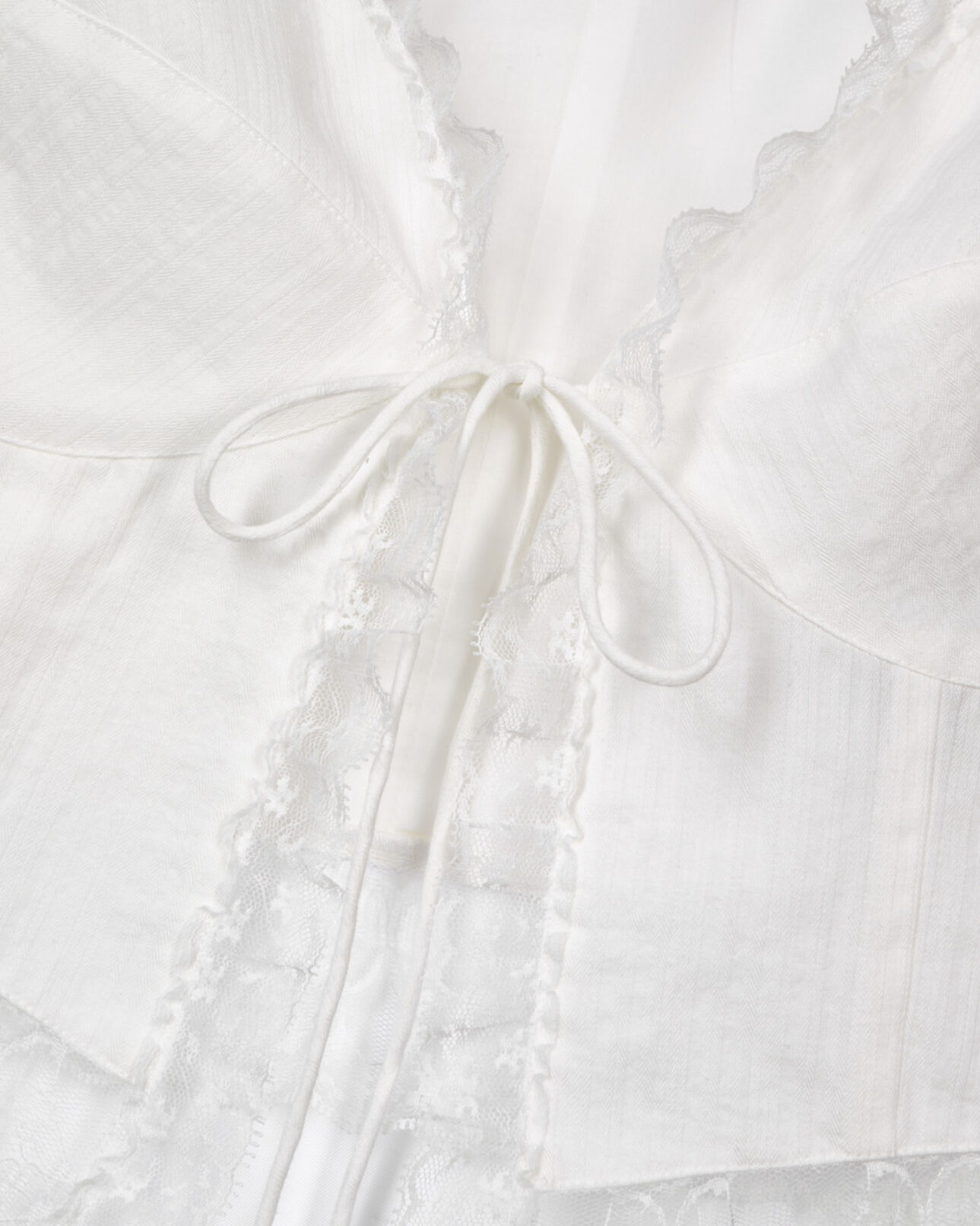The Kooples FEMME ECRU top sans manches avec dentelle écru