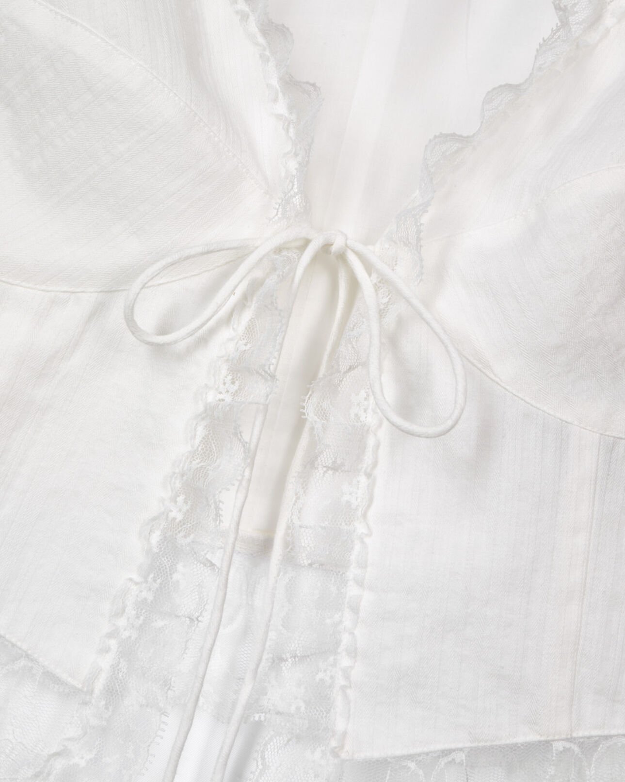 The Kooples FEMME ECRU top sans manches avec dentelle écru