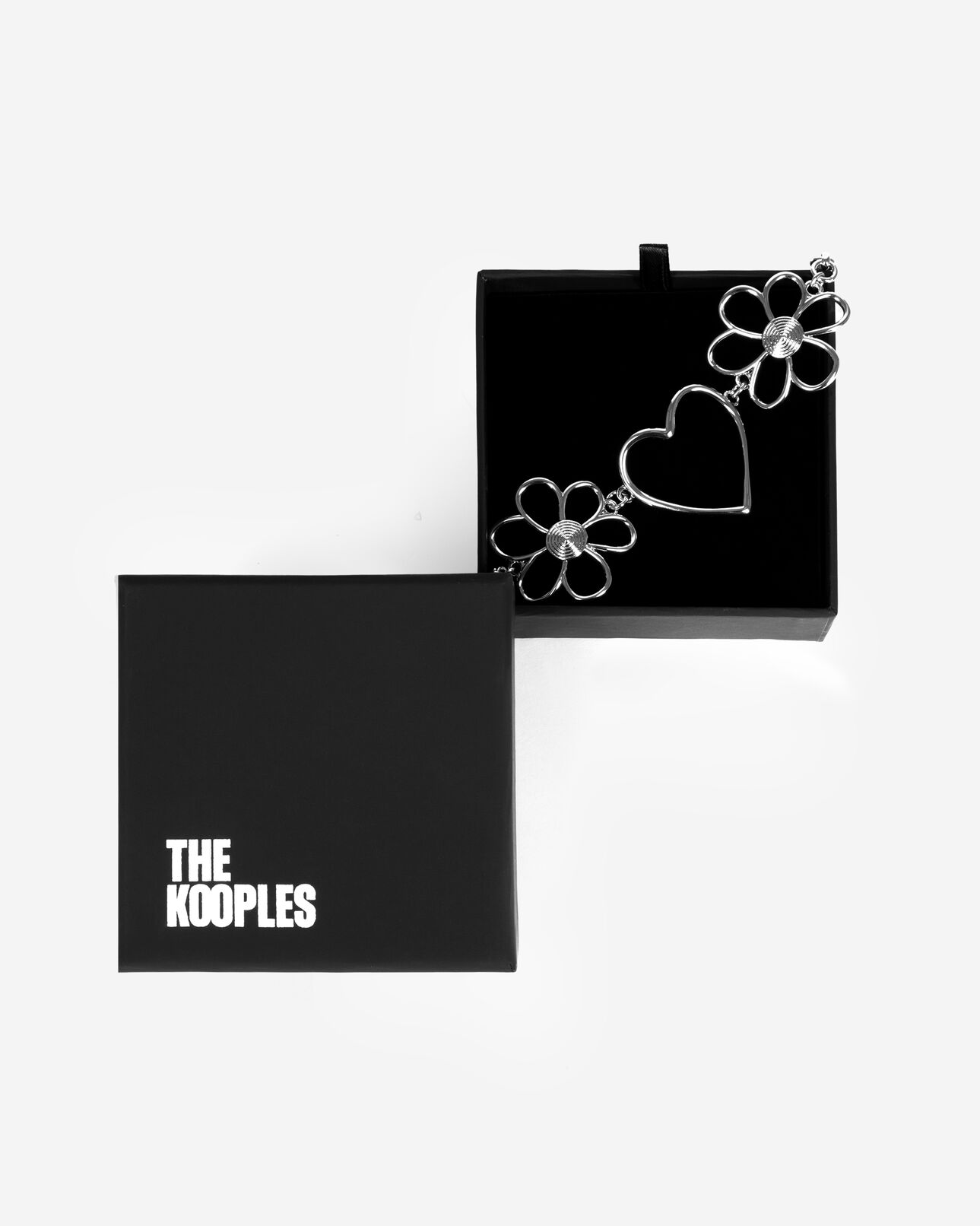 The Kooples FEMME SILVER bracelet cœurs et fleurs argentés
