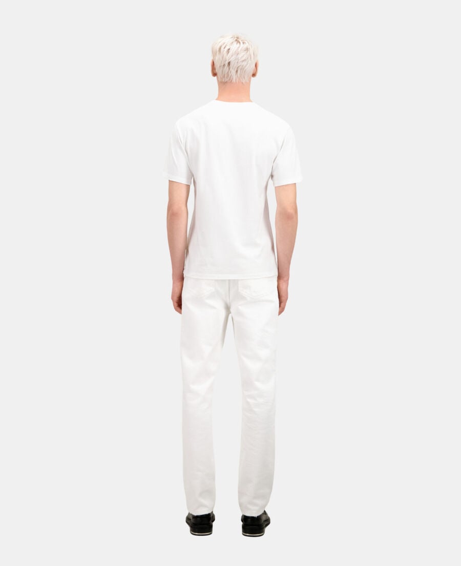 The Kooples MEN WHITE men's white t-shirt with dagger through heart serigraphy