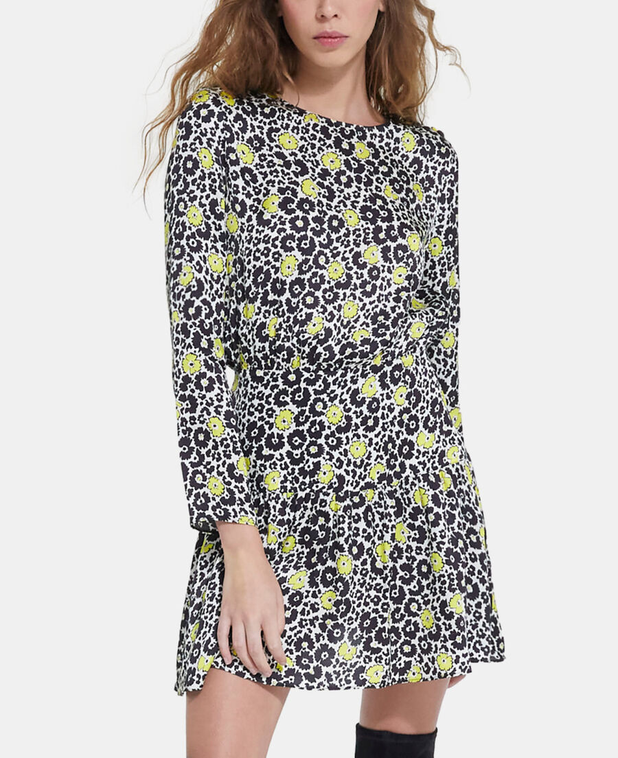 The Kooples WOMEN ECRU / YELLOW short floral dress