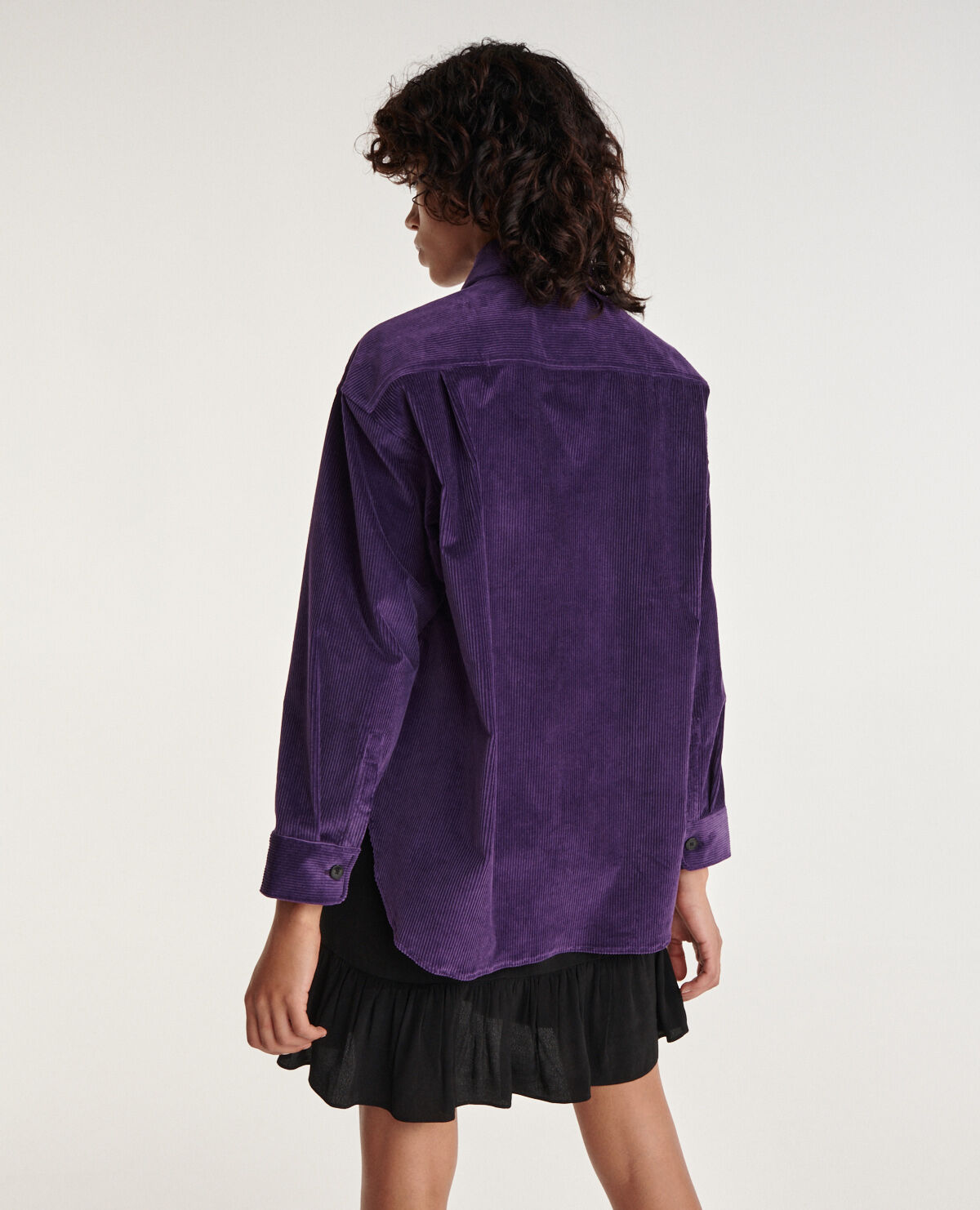 Purple shirt in corduroy with loose fit The Kooples US