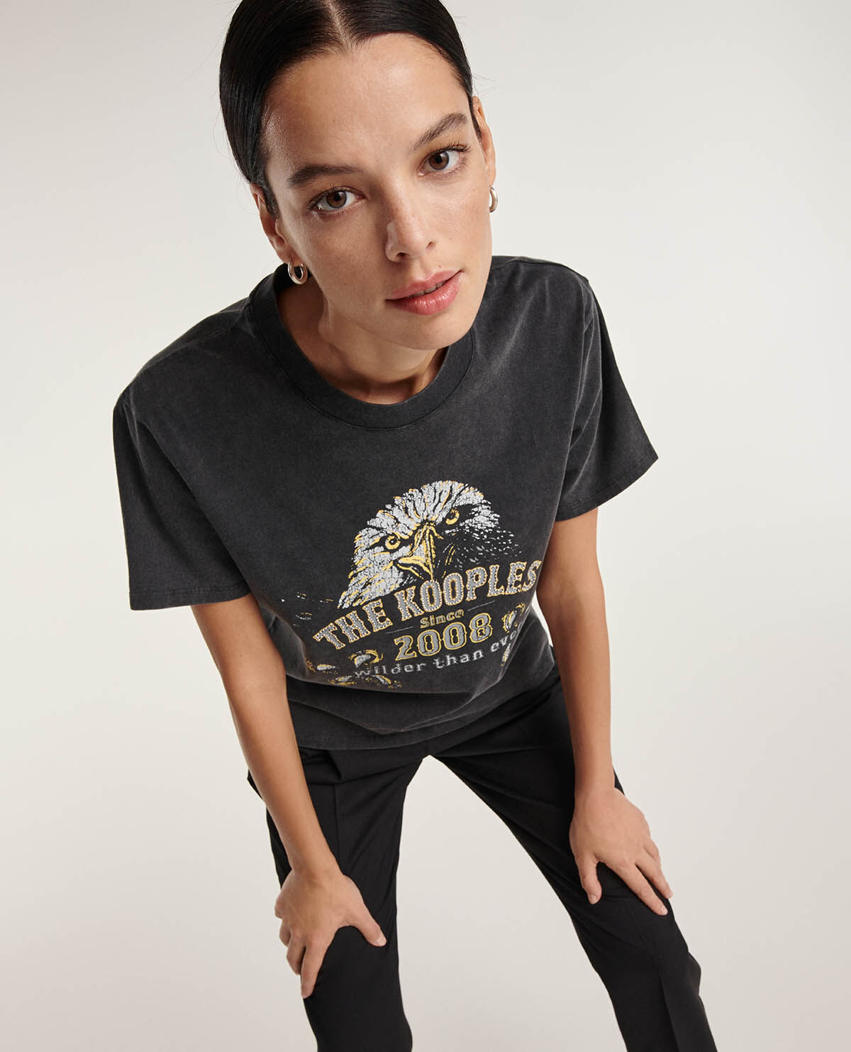 Tee shirt noir sale delavé