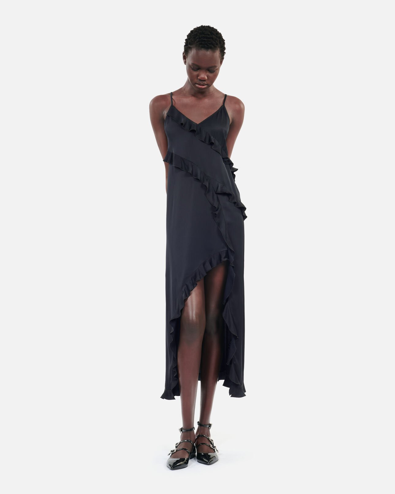 The Kooples WOMEN BLACK black long slipdress