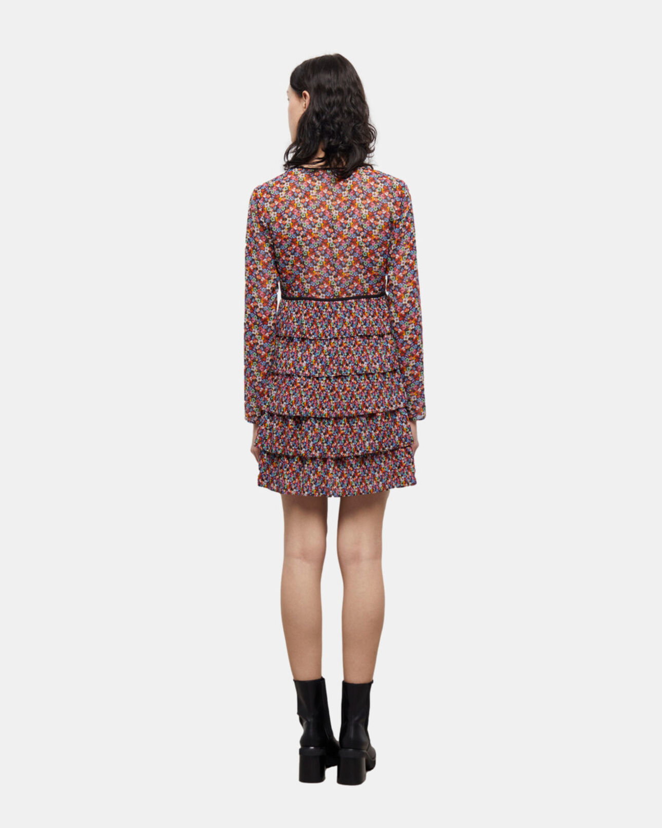 The Kooples DAMEN MULTICOLOR kurzes, mehrfarbiges kleid mit plissierung