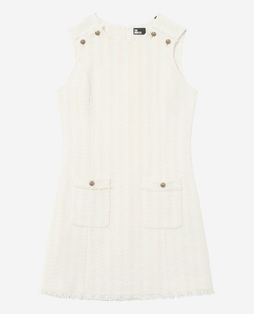 The Kooples F ECRU short dress in ecru tweed