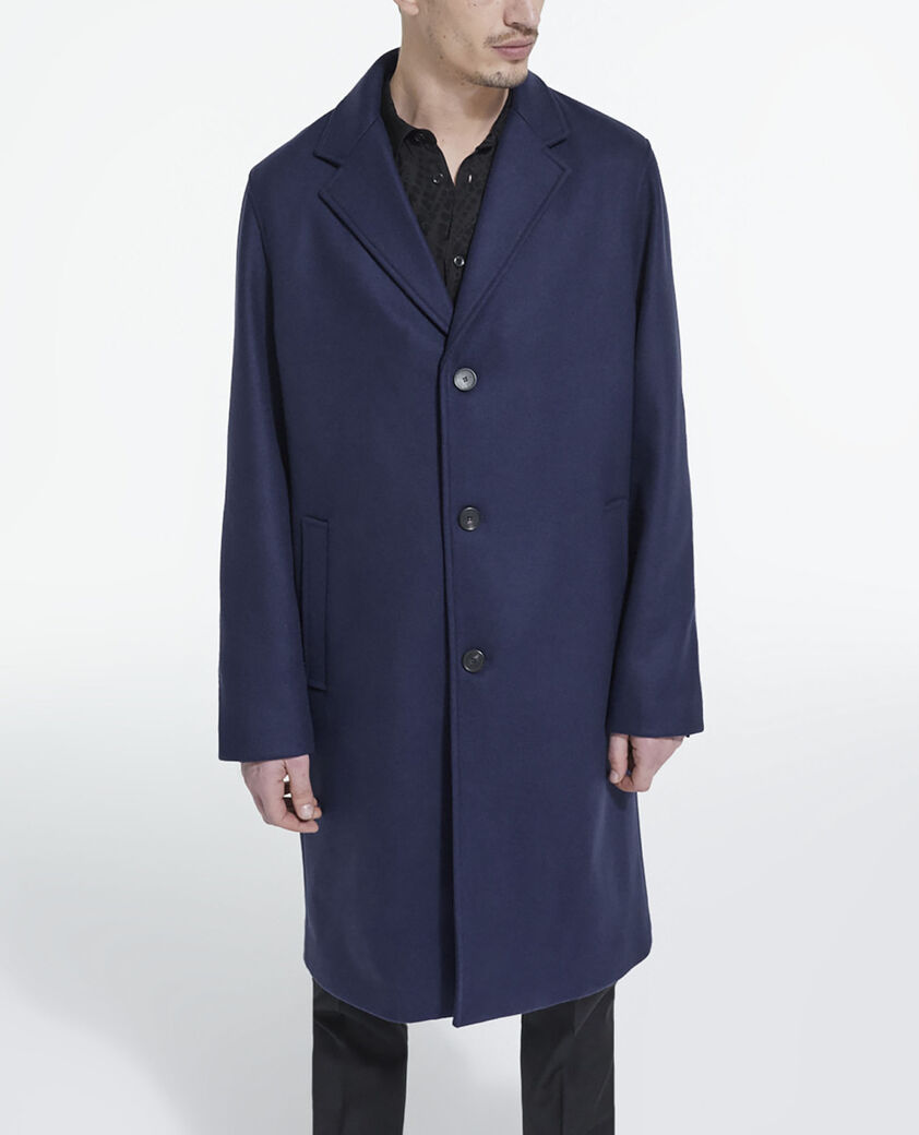 The Kooples HOMME DARK NAVY manteau en laine bleu marine