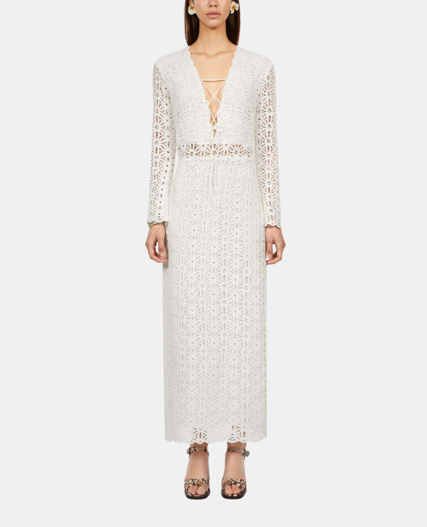 The Kooples WOMEN WHITE long white guipure dress