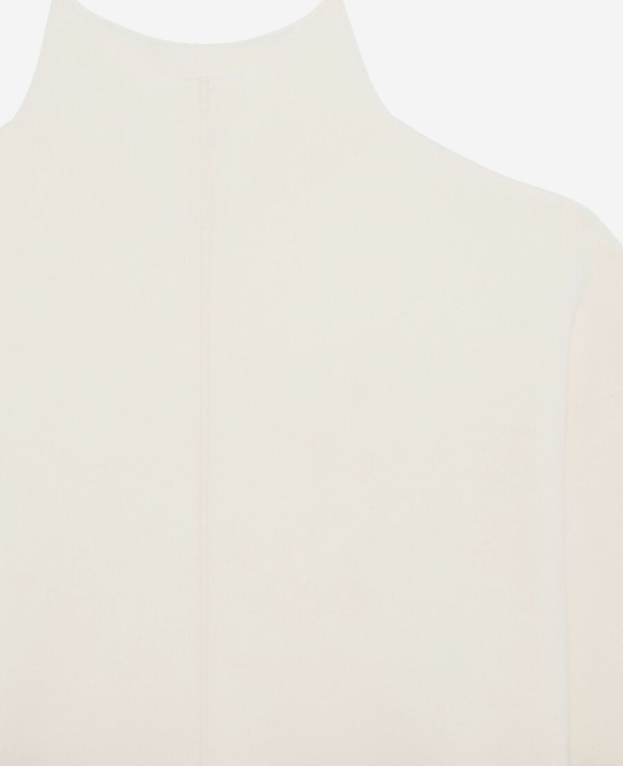 The Kooples FEMME ECRU pull col cheminée blanc