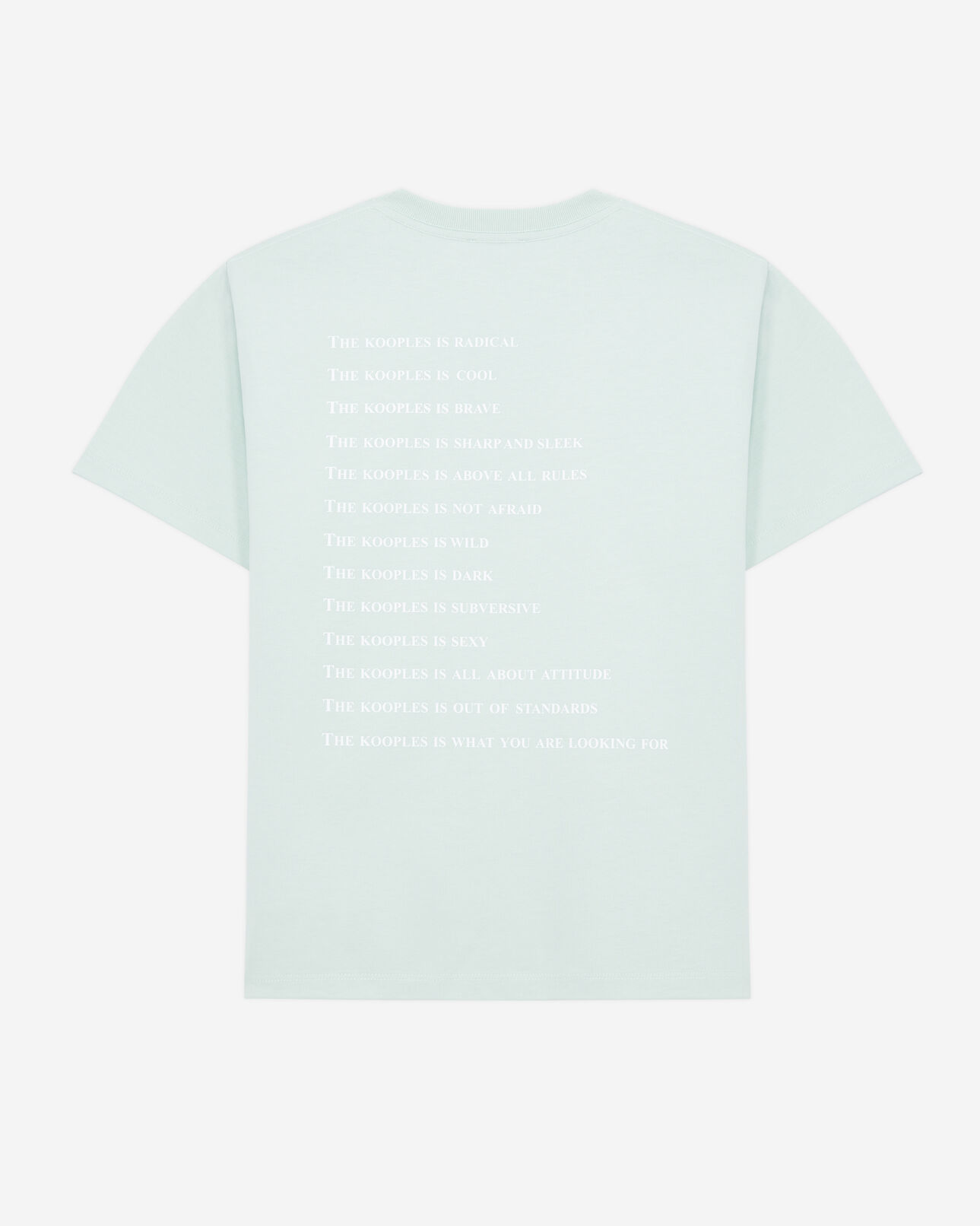 The Kooples DAMEN OCEAN hellgrünes t-shirt damen mit „what is“-schriftzug